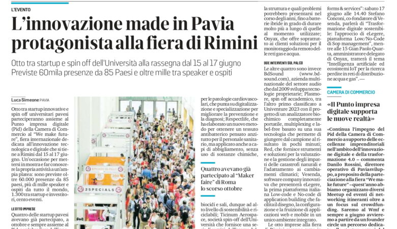 L’innovazione made in Pavia protagonista alla fiera di Rimini